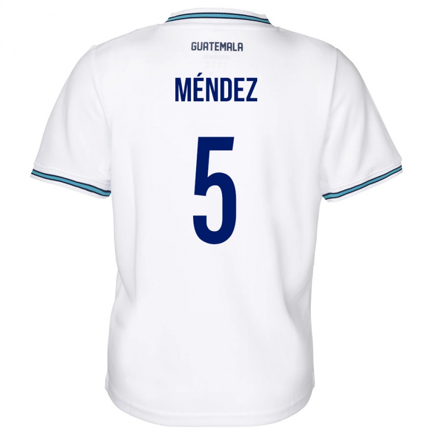 Kinder Guatemala Diego Méndez #5 Weiß Heimtrikot Trikot 24-26 T-Shirt