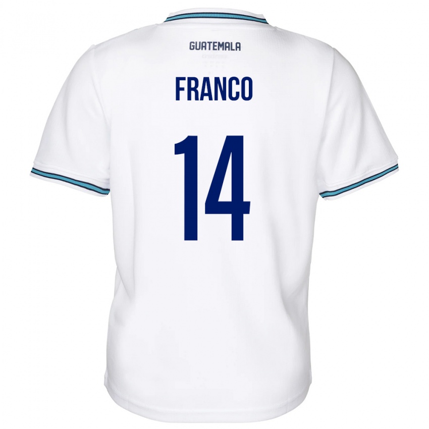 Kinder Guatemala Jonathan Franco #14 Weiß Heimtrikot Trikot 24-26 T-Shirt