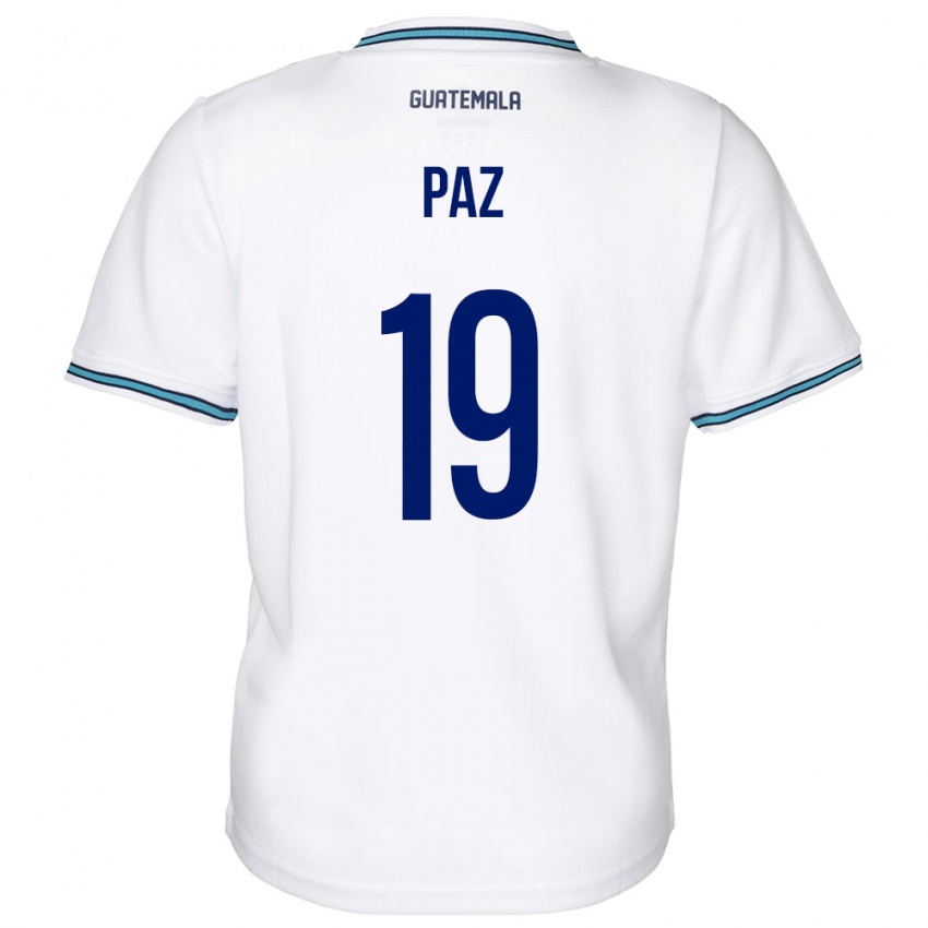 Kinder Guatemala Vidal Paz #19 Weiß Heimtrikot Trikot 24-26 T-Shirt