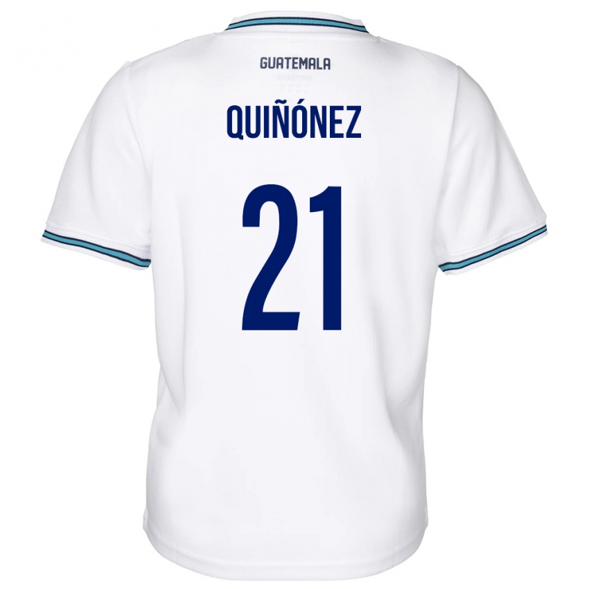 Kinder Guatemala Andrea Quiñónez #21 Weiß Heimtrikot Trikot 24-26 T-Shirt