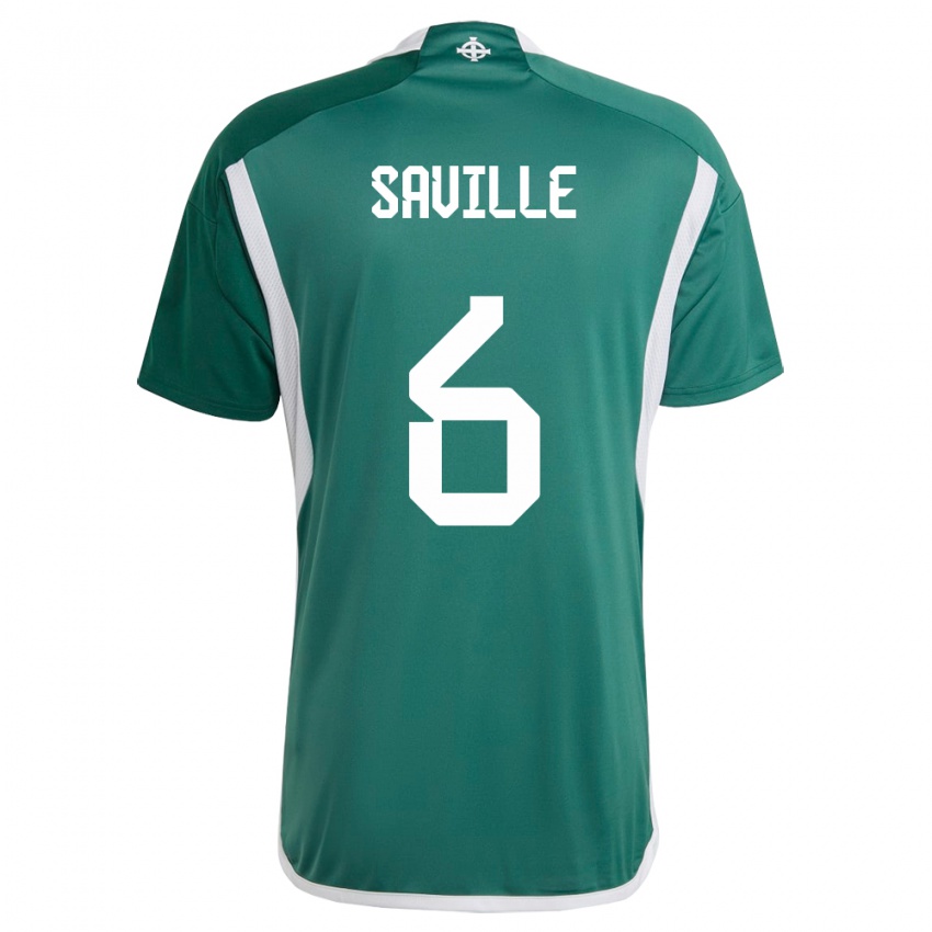 Kinder Nordirland George Saville #6 Grün Heimtrikot Trikot 24-26 T-Shirt