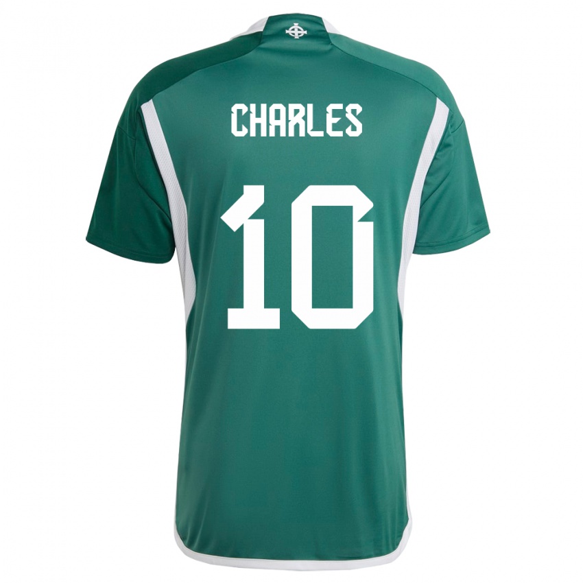 Kinder Nordirland Dion Charles #10 Grün Heimtrikot Trikot 24-26 T-Shirt