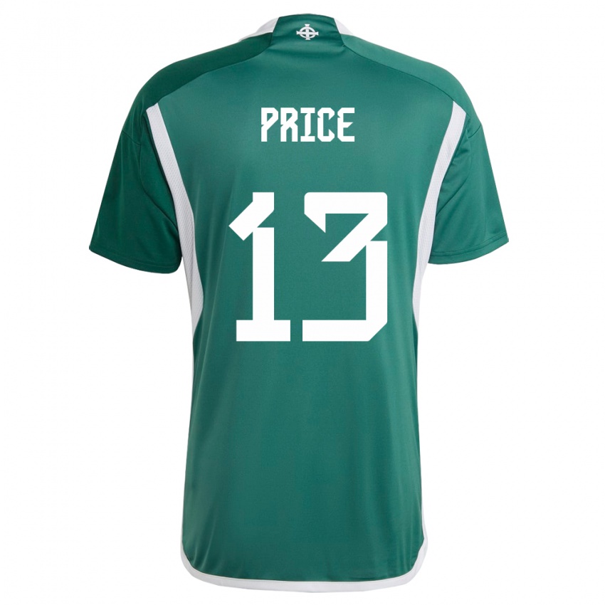 Kinder Nordirland Isaac Price #13 Grün Heimtrikot Trikot 24-26 T-Shirt