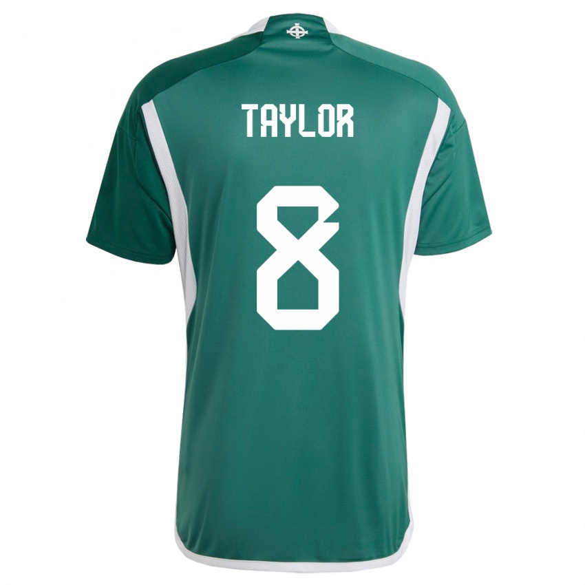 Kinder Nordirland Dale Taylor #8 Grün Heimtrikot Trikot 24-26 T-Shirt