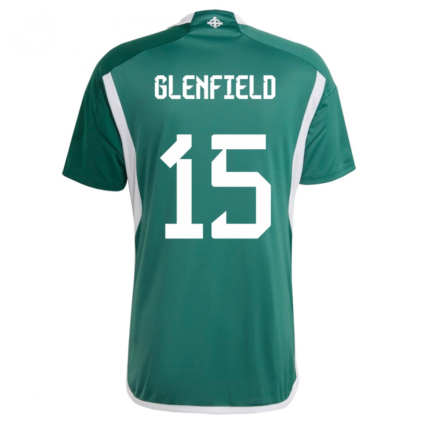 Kinder Nordirland Sam Glenfield #15 Grün Heimtrikot Trikot 24-26 T-Shirt