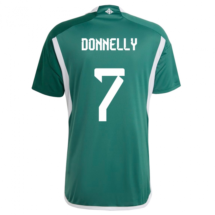 Kinder Nordirland Caolan Donnelly #7 Grün Heimtrikot Trikot 24-26 T-Shirt