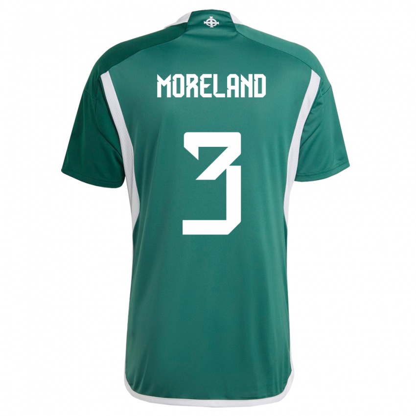 Kinder Nordirland Calum Moreland #3 Grün Heimtrikot Trikot 24-26 T-Shirt