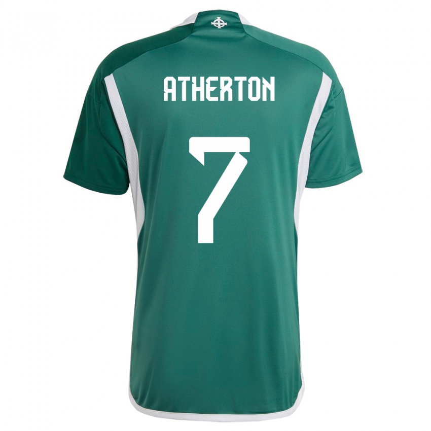 Kinder Nordirland Chris Atherton #7 Grün Heimtrikot Trikot 24-26 T-Shirt