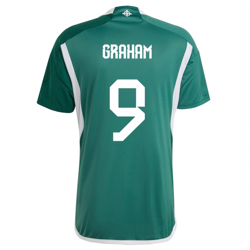 Kinder Nordirland Braiden Graham #9 Grün Heimtrikot Trikot 24-26 T-Shirt