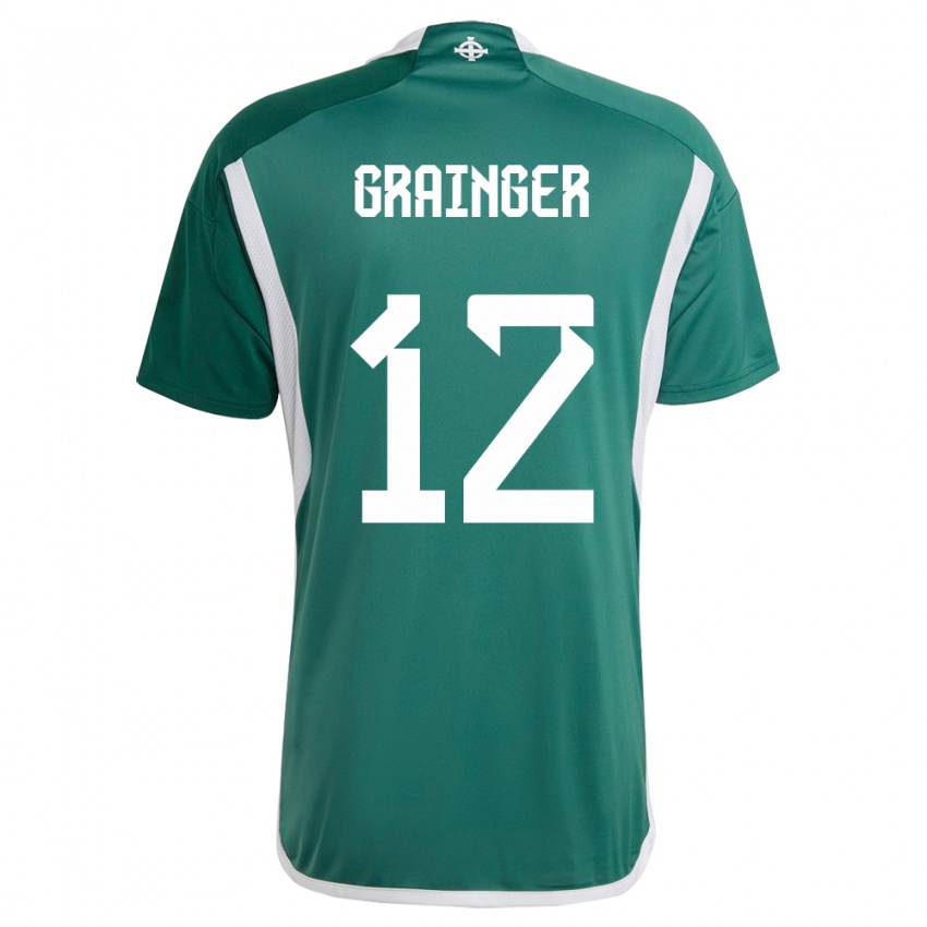 Kinder Nordirland Owen Grainger #12 Grün Heimtrikot Trikot 24-26 T-Shirt