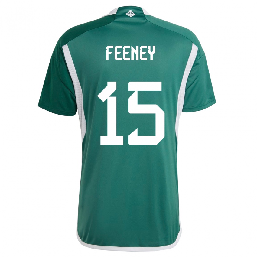 Kinder Nordirland George Feeney #15 Grün Heimtrikot Trikot 24-26 T-Shirt