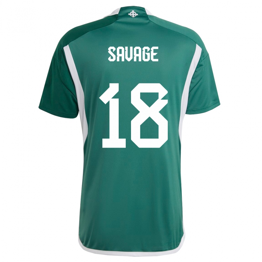 Kinder Nordirland Troy Savage #18 Grün Heimtrikot Trikot 24-26 T-Shirt