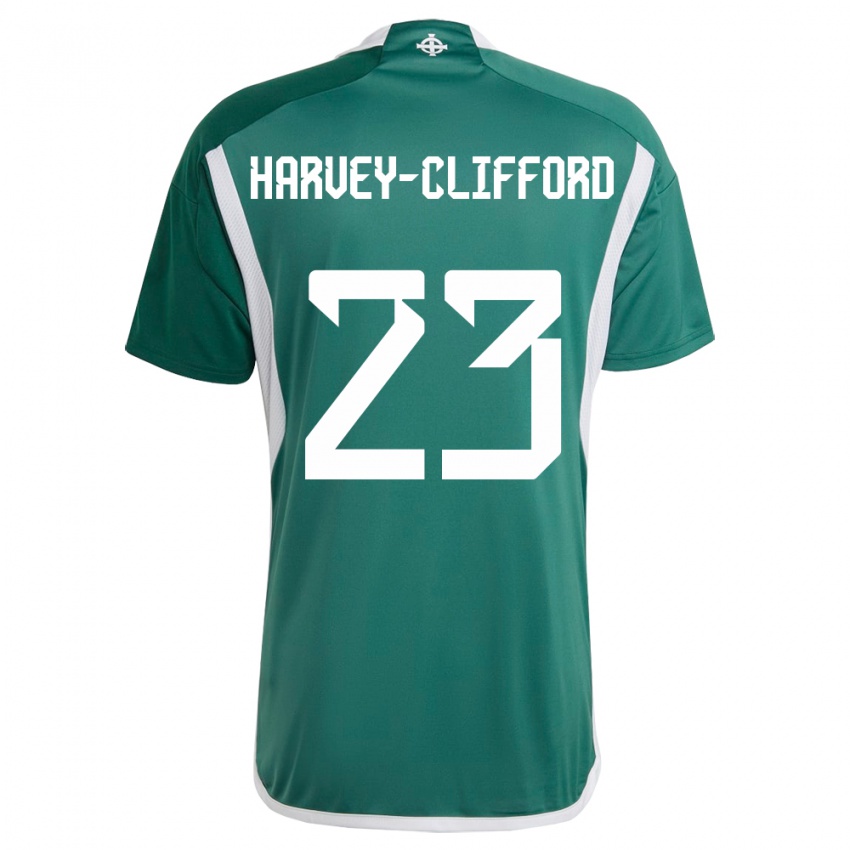 Kinder Nordirland Maddy Harvey-Clifford #23 Grün Heimtrikot Trikot 24-26 T-Shirt