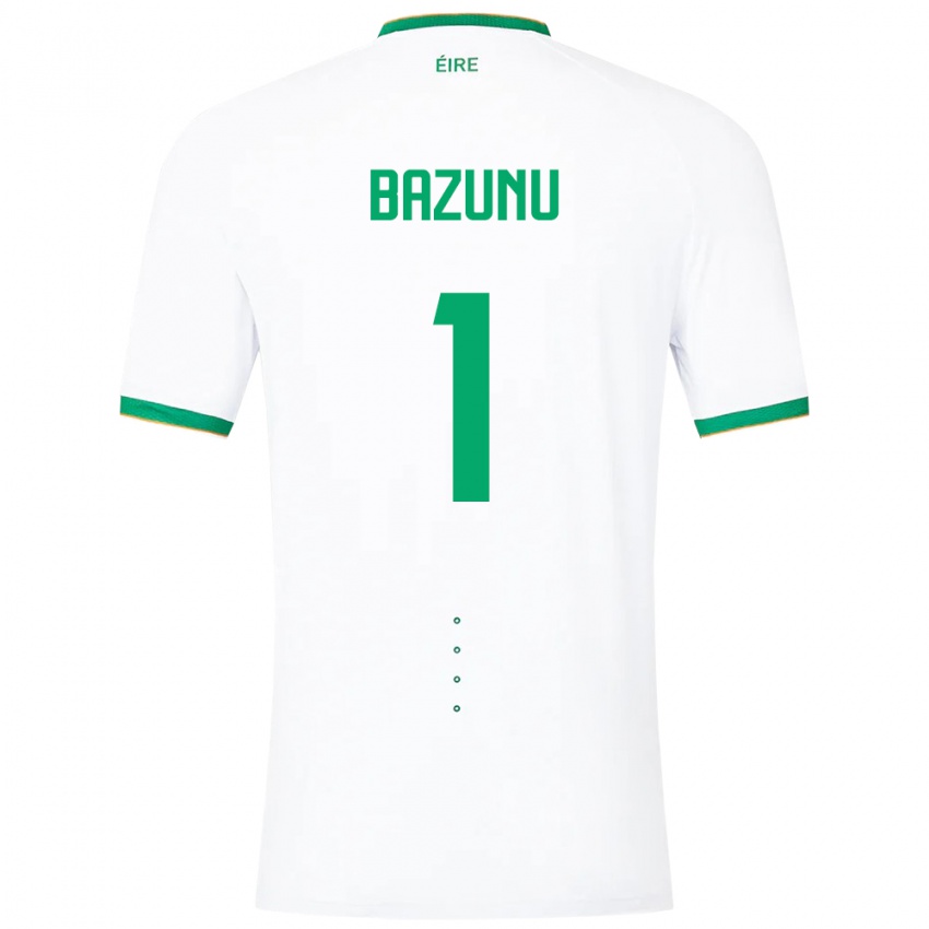 Kinder Irische Gavin Bazunu #1 Weiß Auswärtstrikot Trikot 24-26 T-Shirt