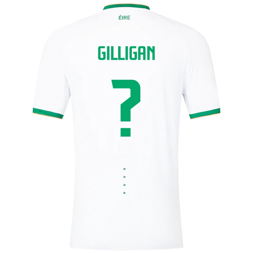 Kinder Irische Ciaran Gilligan #0 Weiß Auswärtstrikot Trikot 24-26 T-Shirt