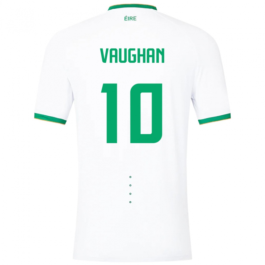 Kinder Irische Harry Vaughan #10 Weiß Auswärtstrikot Trikot 24-26 T-Shirt