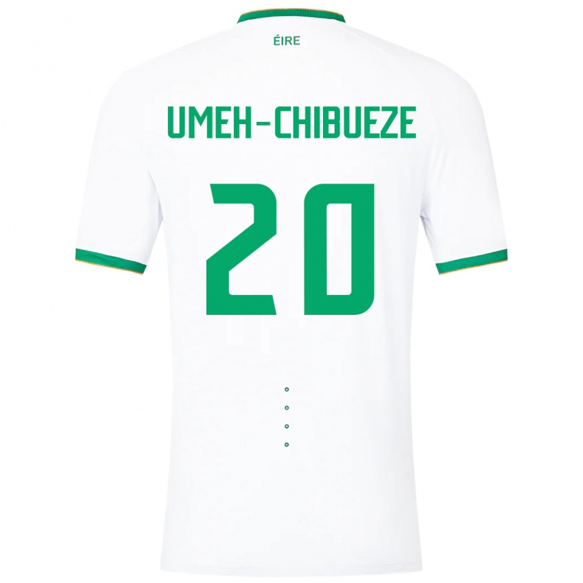 Kinder Irische Franco Umeh-Chibueze #20 Weiß Auswärtstrikot Trikot 24-26 T-Shirt