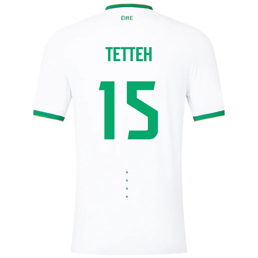 Kinder Irische Gideon Tetteh #15 Weiß Auswärtstrikot Trikot 24-26 T-Shirt