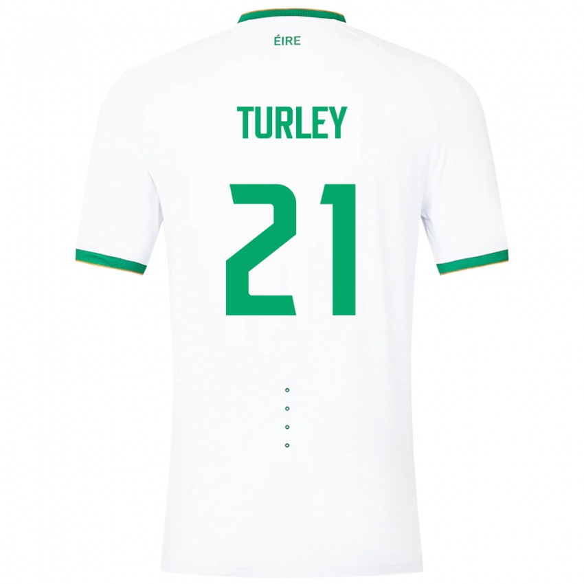 Kinder Irische Freddie Turley #21 Weiß Auswärtstrikot Trikot 24-26 T-Shirt