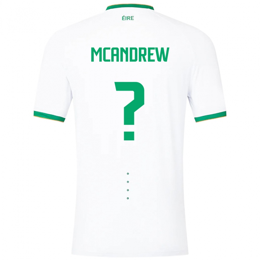 Kinder Irische Niall Mcandrew #0 Weiß Auswärtstrikot Trikot 24-26 T-Shirt