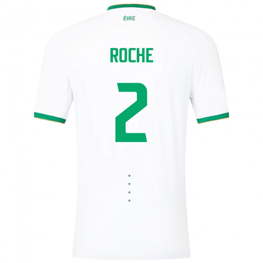 Kinder Irische James Roche #2 Weiß Auswärtstrikot Trikot 24-26 T-Shirt