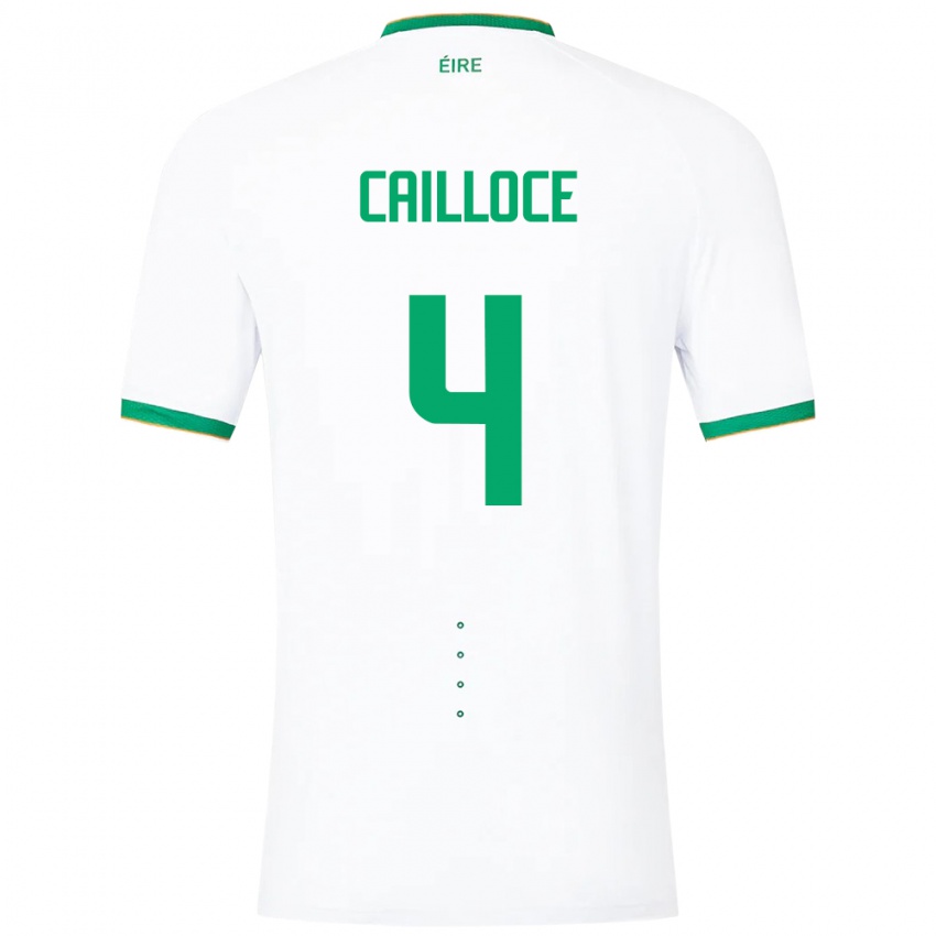 Kinder Irische Luca Cailloce #4 Weiß Auswärtstrikot Trikot 24-26 T-Shirt