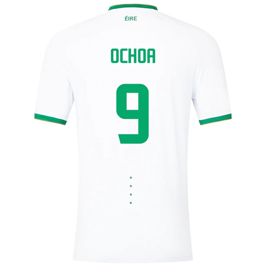 Kinder Irische Aarón Ochoa #9 Weiß Auswärtstrikot Trikot 24-26 T-Shirt