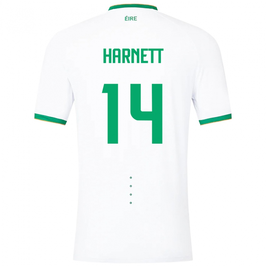 Kinder Irische Kaylem Harnett #14 Weiß Auswärtstrikot Trikot 24-26 T-Shirt