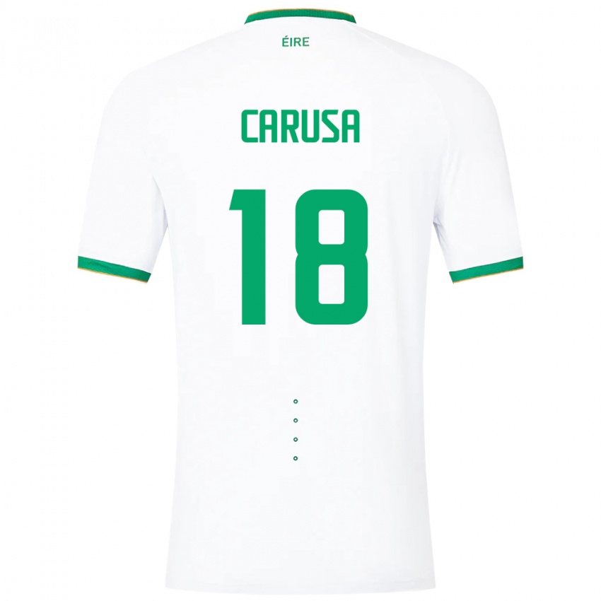 Kinder Irische Kyra Carusa #18 Weiß Auswärtstrikot Trikot 24-26 T-Shirt