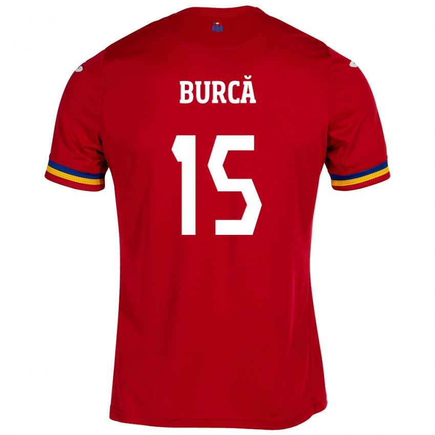 Kinder Rumänische Andrei Burcă #15 Rot Auswärtstrikot Trikot 24-26 T-Shirt