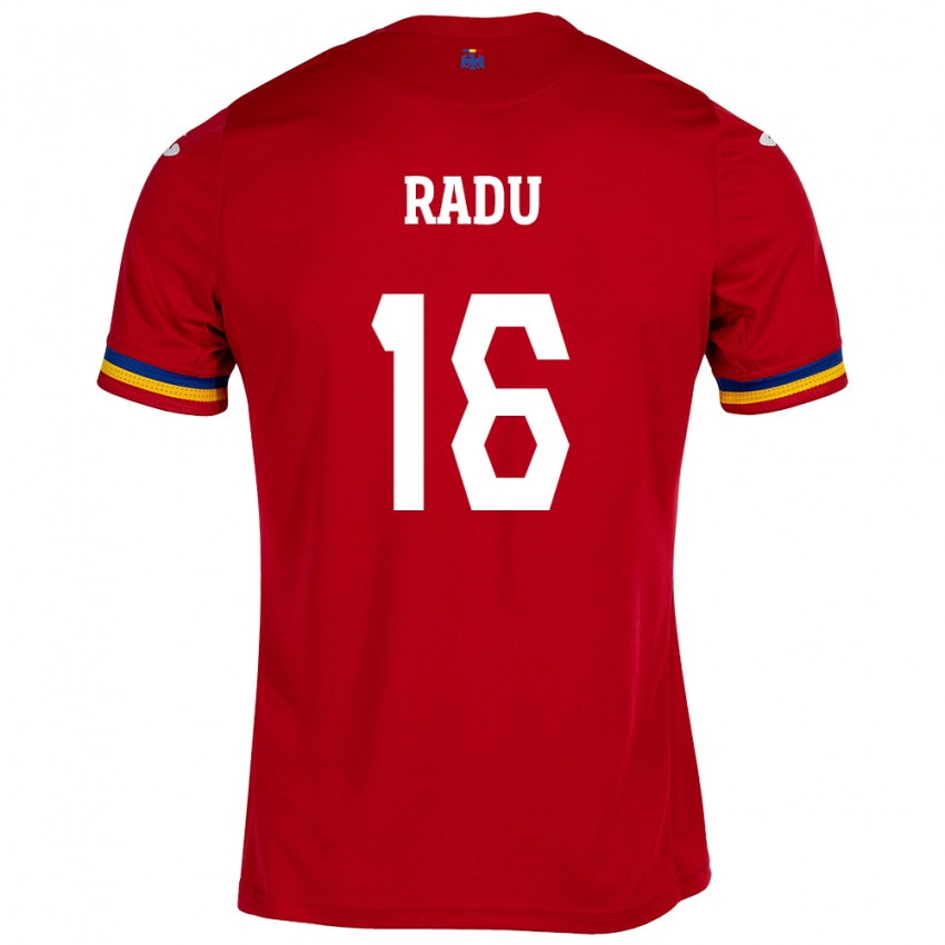 Kinder Rumänische Andrei Radu #16 Rot Auswärtstrikot Trikot 24-26 T-Shirt