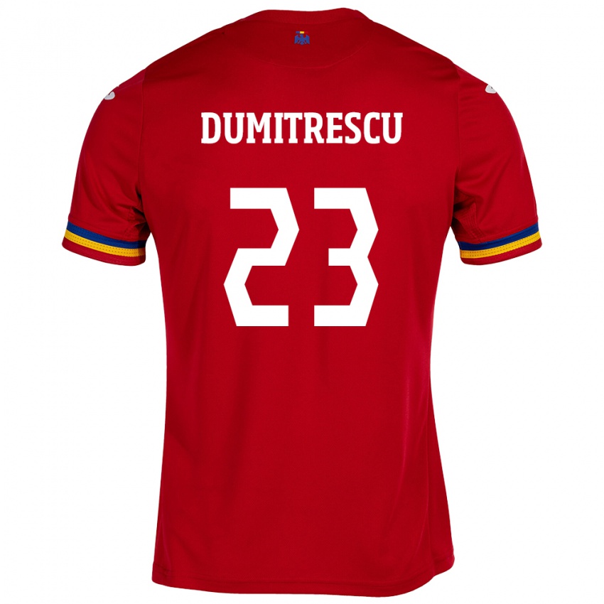 Kinder Rumänische Andres Dumitrescu #23 Rot Auswärtstrikot Trikot 24-26 T-Shirt