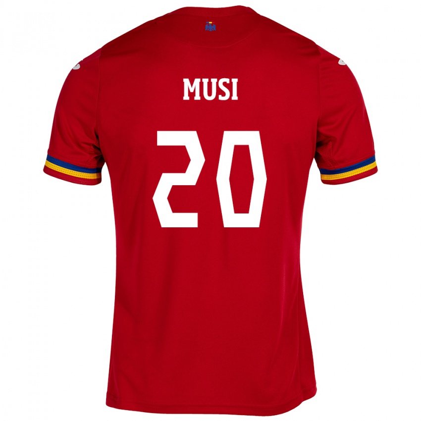 Kinder Rumänische Alexandru Musi #20 Rot Auswärtstrikot Trikot 24-26 T-Shirt