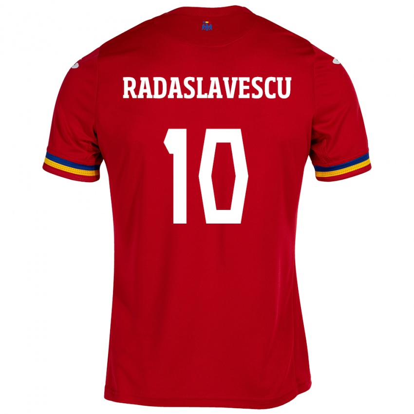 Kinder Rumänische Eduard Radaslavescu #10 Rot Auswärtstrikot Trikot 24-26 T-Shirt