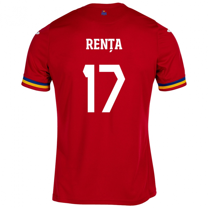 Kinder Rumänische Denis Rența #17 Rot Auswärtstrikot Trikot 24-26 T-Shirt