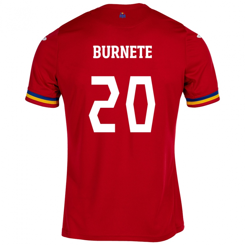 Kinder Rumänische Rareș Burnete #20 Rot Auswärtstrikot Trikot 24-26 T-Shirt