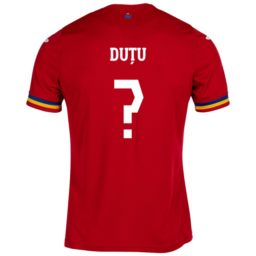 Kinder Rumänische Matteo Duțu #0 Rot Auswärtstrikot Trikot 24-26 T-Shirt