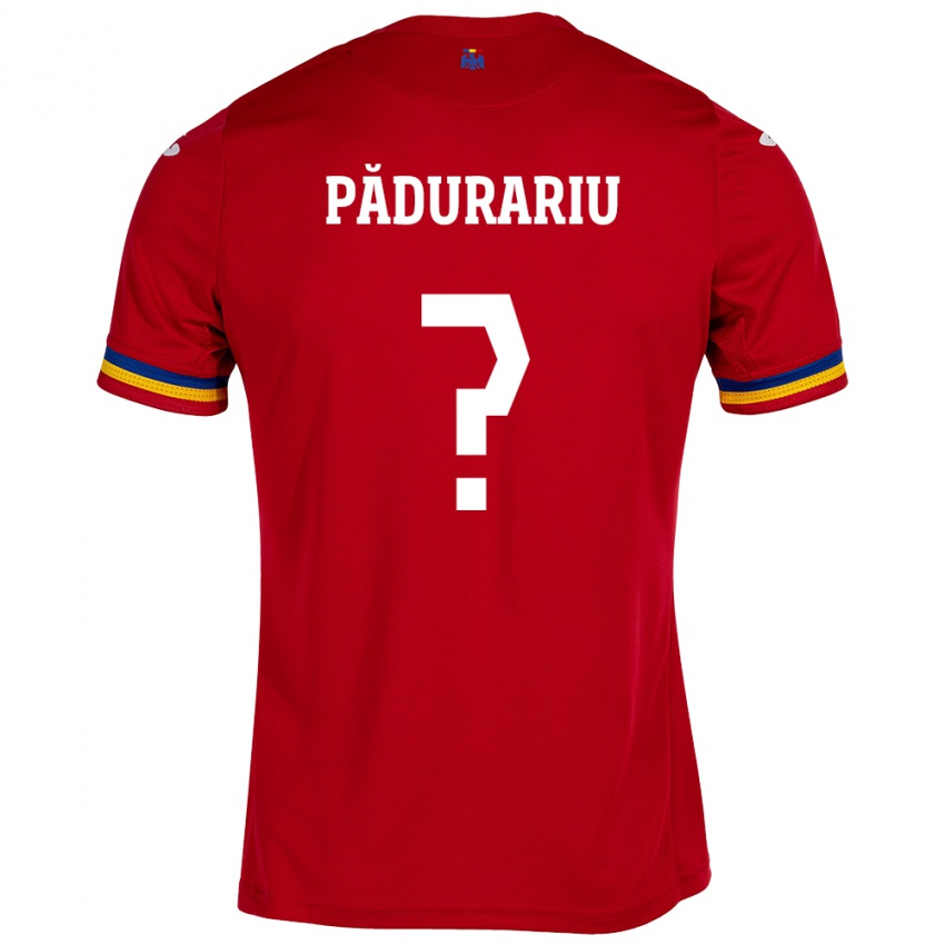 Kinder Rumänische Ricardo Pădurariu #0 Rot Auswärtstrikot Trikot 24-26 T-Shirt