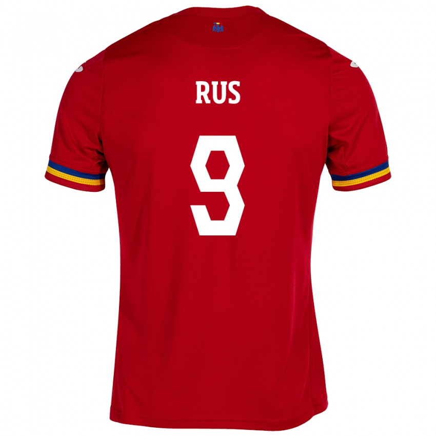 Kinder Rumänische Laura Rus #9 Rot Auswärtstrikot Trikot 24-26 T-Shirt