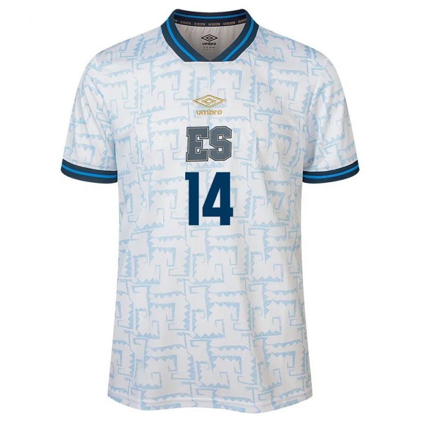 Kinder El Salvador Karen Reyes #14 Weiß Auswärtstrikot Trikot 24-26 T-Shirt