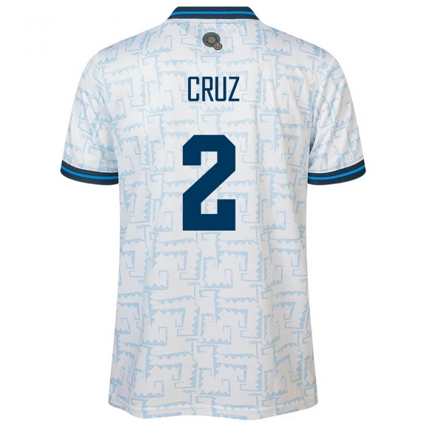 Kinder El Salvador Melvin Cruz #2 Weiß Auswärtstrikot Trikot 24-26 T-Shirt
