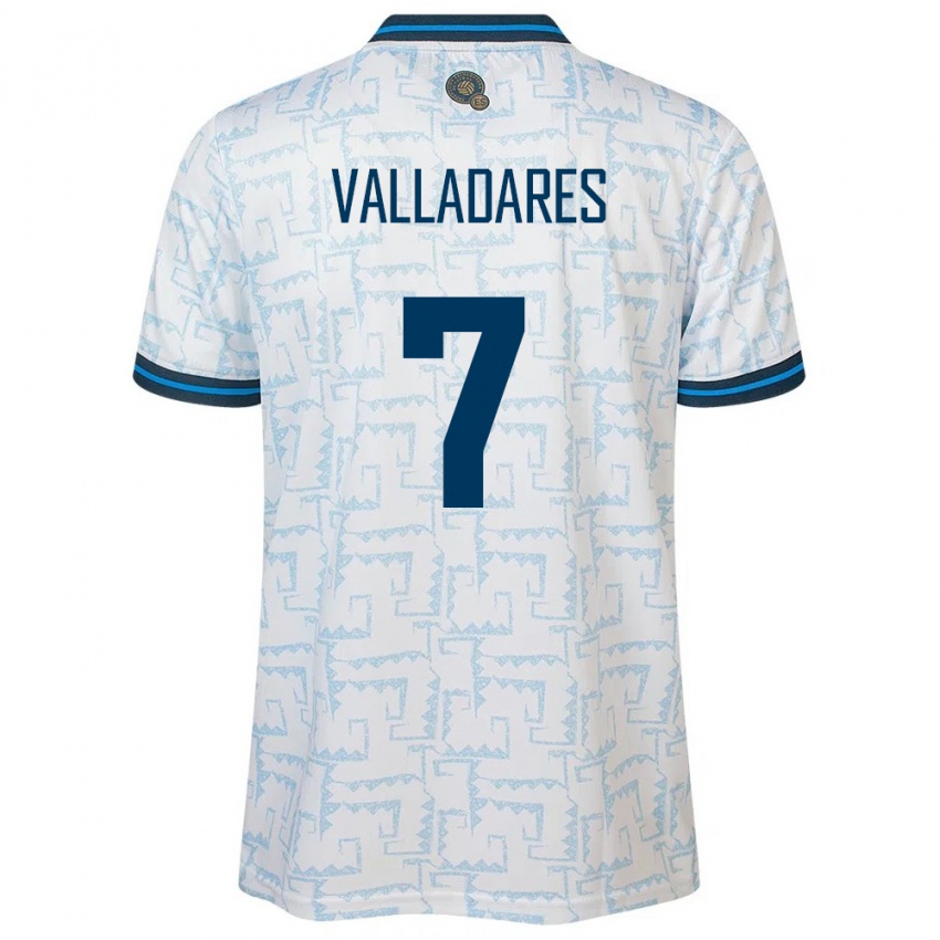 Kinder El Salvador Jefferson Valladares #7 Weiß Auswärtstrikot Trikot 24-26 T-Shirt