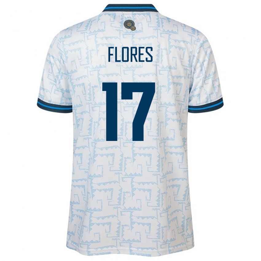 Kinder El Salvador Diego Flores #17 Weiß Auswärtstrikot Trikot 24-26 T-Shirt