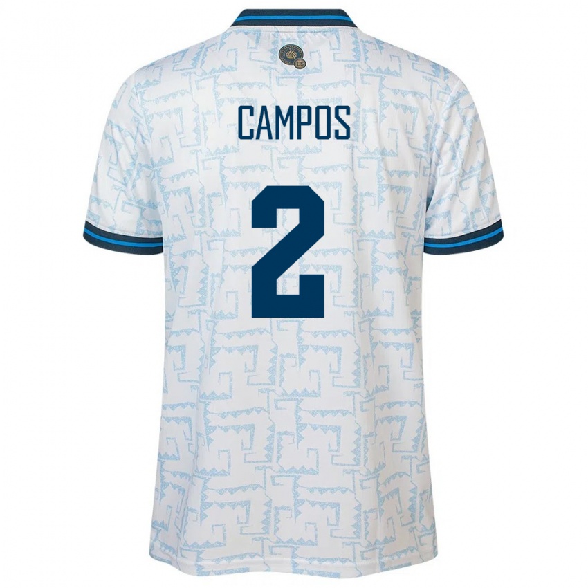 Kinder El Salvador Adonis Campos #2 Weiß Auswärtstrikot Trikot 24-26 T-Shirt