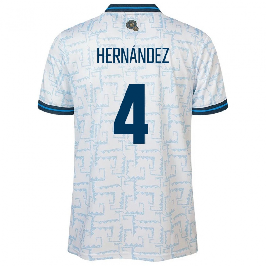 Kinder El Salvador Elaily Hernández #4 Weiß Auswärtstrikot Trikot 24-26 T-Shirt