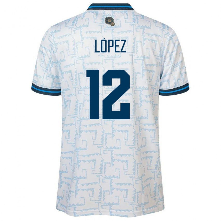 Kinder El Salvador Abigaíl López #12 Weiß Auswärtstrikot Trikot 24-26 T-Shirt