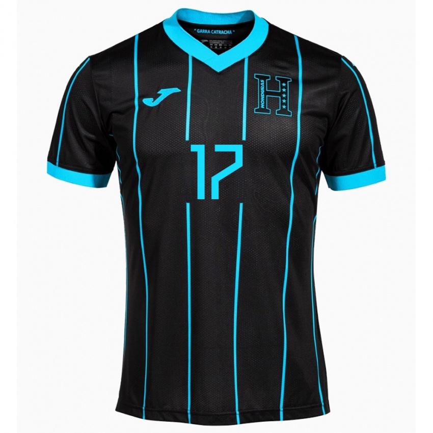 Kinder Honduras Saúl Estrada #17 Schwarz Auswärtstrikot Trikot 24-26 T-Shirt