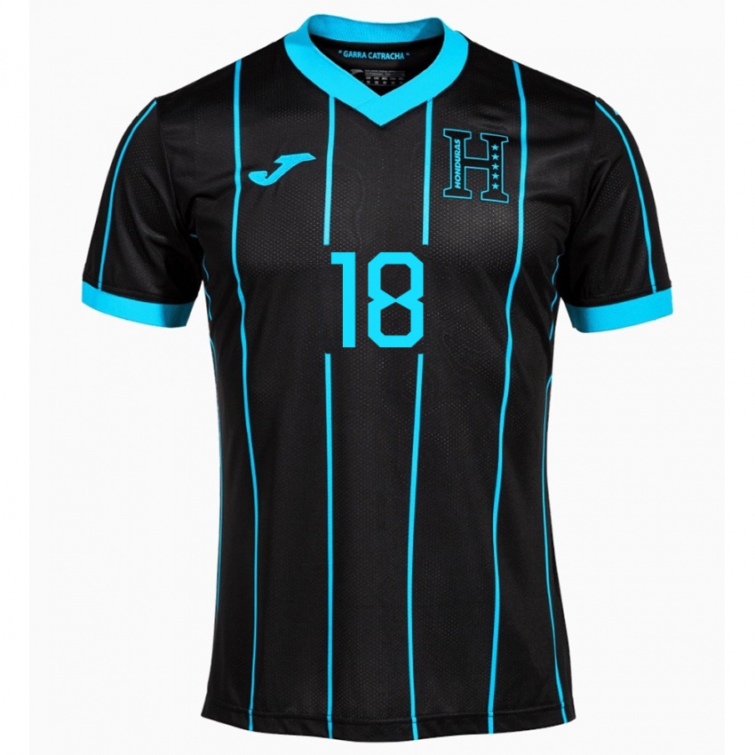 Kinder Honduras Johan Navas #18 Schwarz Auswärtstrikot Trikot 24-26 T-Shirt