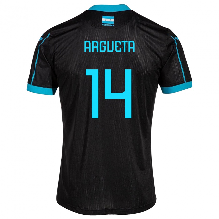 Kinder Honduras Carlos Argueta #14 Schwarz Auswärtstrikot Trikot 24-26 T-Shirt