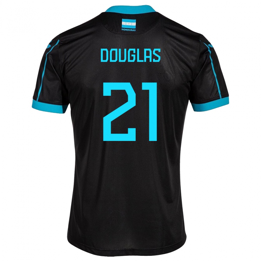 Kinder Honduras Douglas Martínez #21 Schwarz Auswärtstrikot Trikot 24-26 T-Shirt